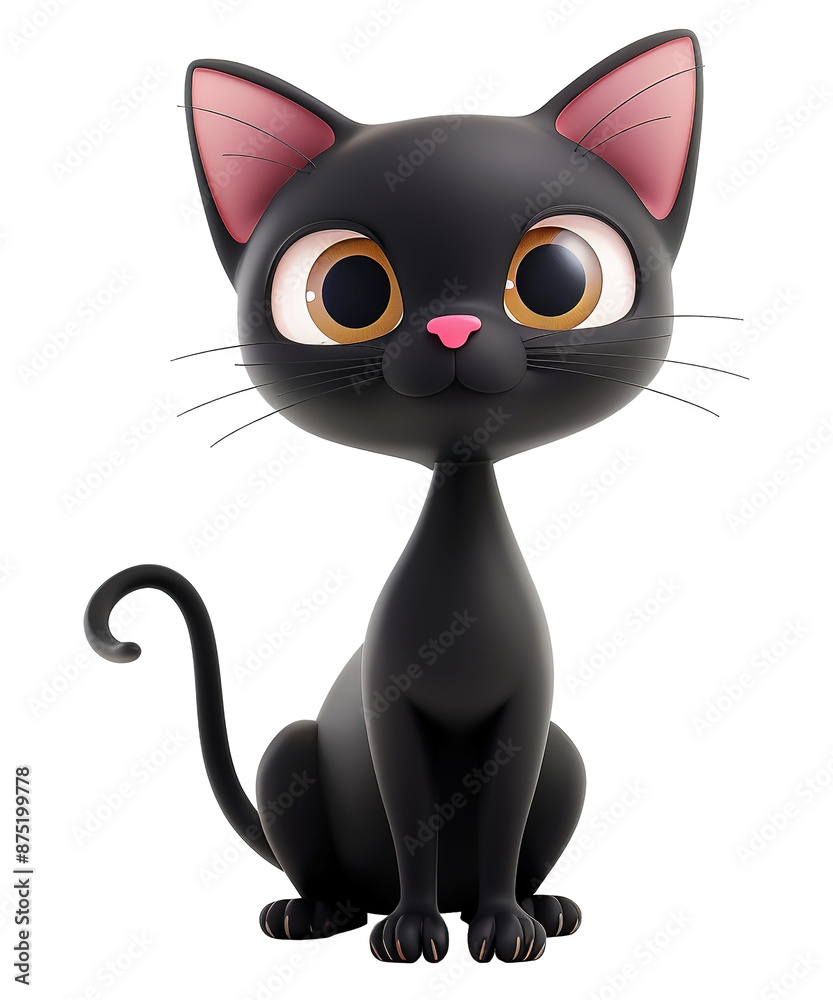 3d cartoon illustration of cute black cat
3d cartoon illustration of cute black cat