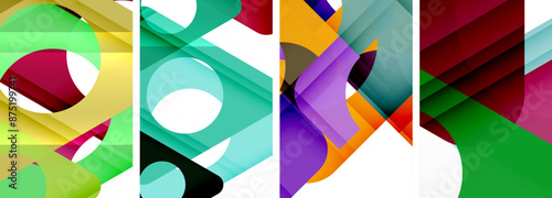 Abstract background set featuring captivating triangles. Harmonious blend of geometry and style, these designs bring modern flair
