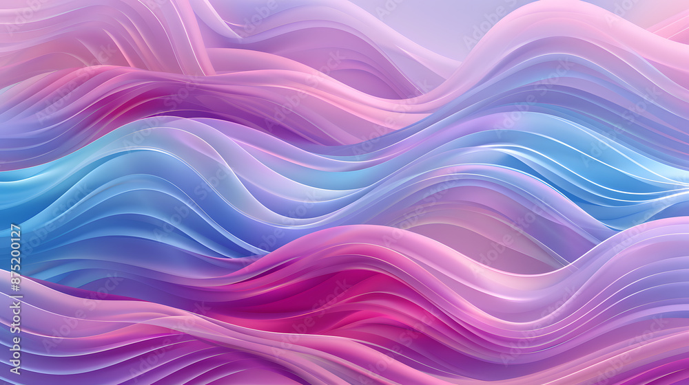 Vibrant abstract wavy background with a smooth blend of pink and blue hues. Digital art of abstract wave with gradient purple and pink watercolor. Concept for modern design and fluid motion.
Vibrant abstract wavy background with a smooth blend of pink and blue hues. Digital art of abstract wave with gradient purple and pink watercolor. Concept for modern design and fluid motion.