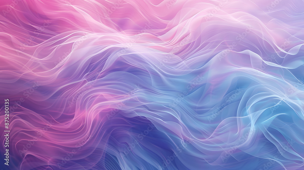 Vibrant abstract wavy background with a smooth blend of pink and blue hues. Digital art of abstract wave with gradient purple and pink watercolor. Concept for modern design and fluid motion.
Vibrant abstract wavy background with a smooth blend of pink and blue hues. Digital art of abstract wave with gradient purple and pink watercolor. Concept for modern design and fluid motion.