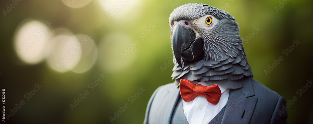 Fototapeta premium A Scarlet Macaw Wearing A Suit 