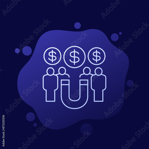 retention icon with users in line style