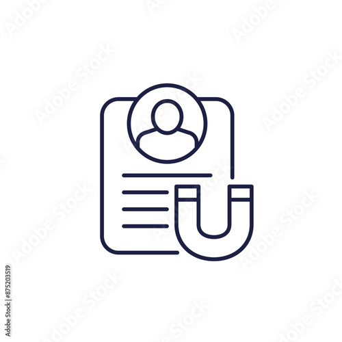 retention icon with a magnet in line style