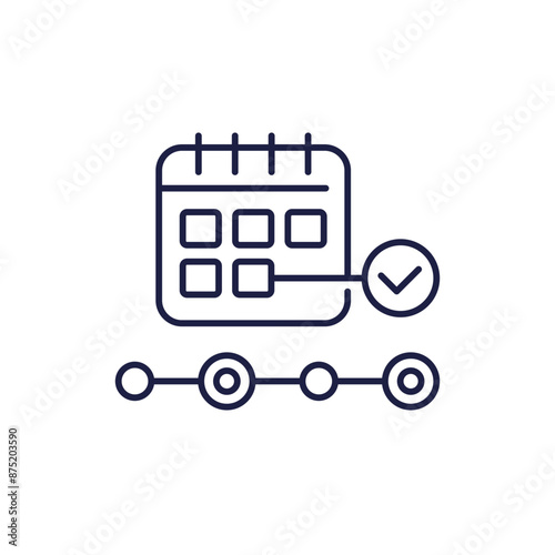 appointment line icon with a calendar
