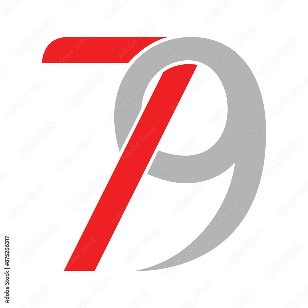 number 79 logo design vector on white background number 79 logo design vector on white background