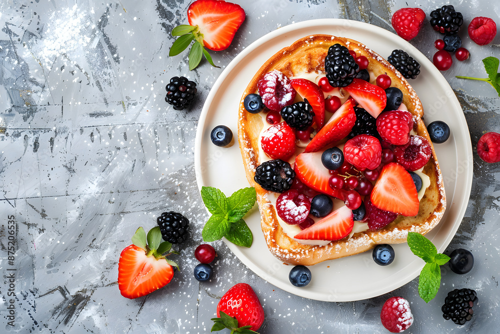 Delicious French Toast with Mixed Berry Fruits
Delicious French Toast with Mixed Berry Fruits