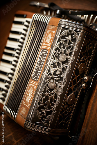 Vintage Accordion: A Tribute to the Rich History of Music - Stock Photo