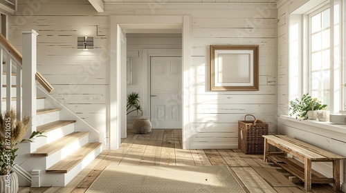 White Cottage Entryway with Natural Light © Kharismafajar
