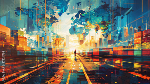 Embark on a visual journey through Global Business and International Trade, exploring vibrant graphics