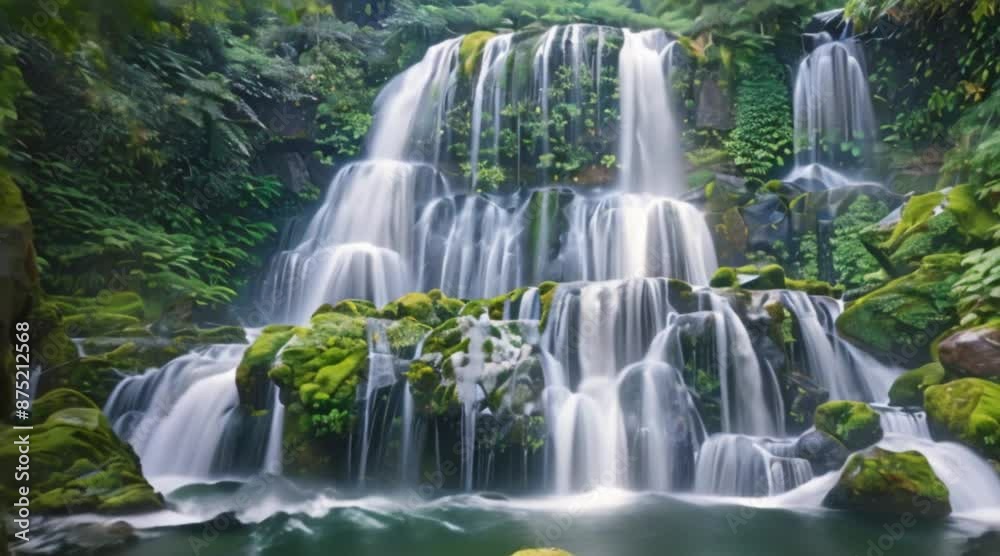 An exclusive HD view of waterfall in the park An exclusive HD view of waterfall in the park