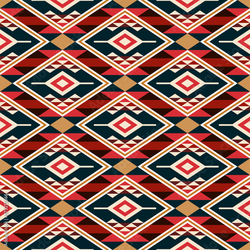 Wallpaper Mural Geometric ethnic oriental seamless pattern traditional design for background,carpet,wallpaper,clothing,wrapping,batik,fabric,Vector illustration. Embroidery style. Torontodigital.ca