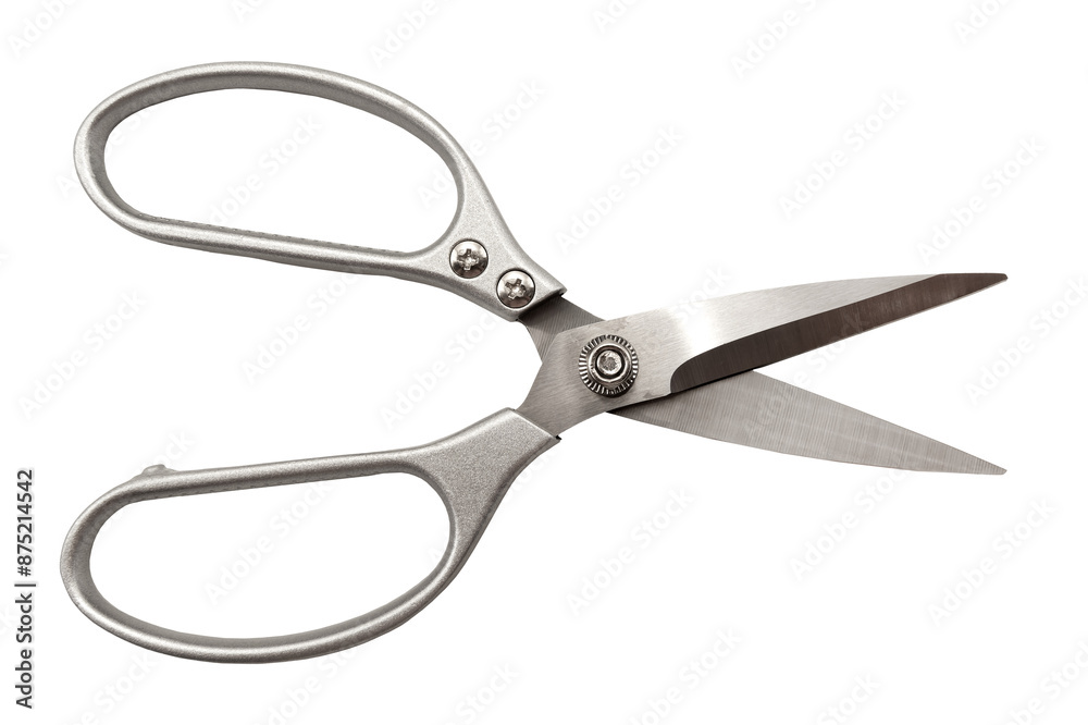 Stationery scissors on a white background for office work. Tailor's or seamstress's scissors Stationery scissors on a white background for office work. Tailor's or seamstress's scissors