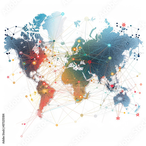 Graphics illustrate the interconnectedness of global business networks