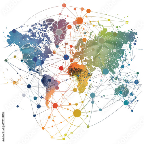 Graphics illustrate the interconnectedness of global business networks