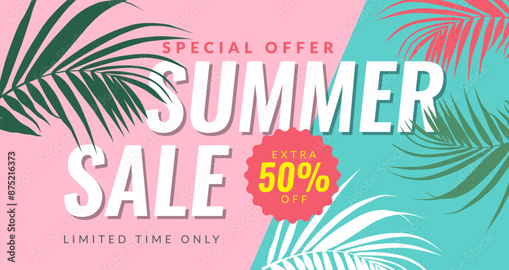 Naklejka premium Summer sale banner