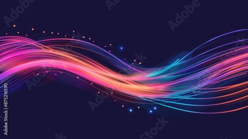 abstraction of data transmission using fiber optic cable in section.