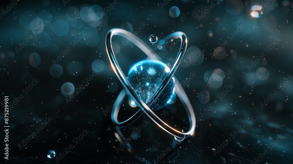 A stylized 3D model of a hydrogen atom, depicting the single electron ...