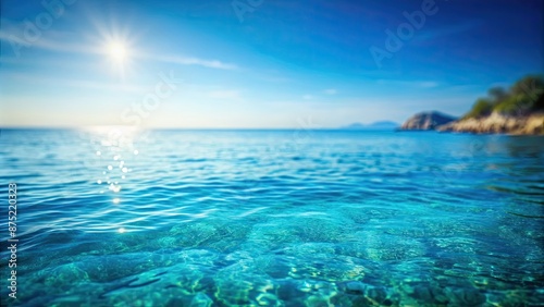 Defocused blue sea landscape background, ocean, water, blurred, tranquil, serene, peaceful, nature, vacation, travel