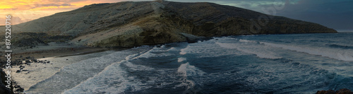 La Pelada beach. El Médano. Tenerife. A small secluded beach, for the whole family if the wind and waves allow it. It is the wind that shapes the Ceran rocks, giving rise to the most varied sahpes photo