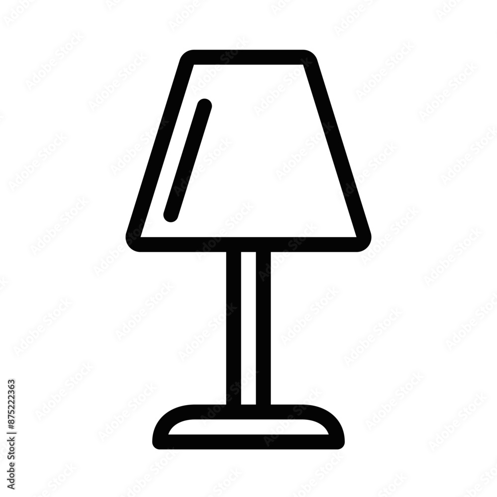 Vector illustration of a table lamp icon. Ideal for representing lighting, home decor, and interior design concepts. Editable stroke. Vector illustration of a table lamp icon. Ideal for representing lighting, home decor, and interior design concepts. Editable stroke.