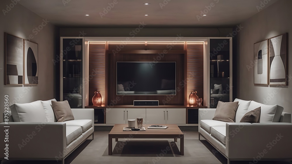 Modern living room with tv wall furniture Modern living room with tv wall furniture