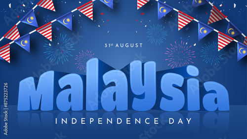 Happy 31st August Malaysia Independence Day Vector Illustration. Design for 67th National Day Poster Banner Template