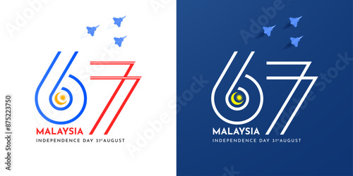 Happy 31st August Malaysia Independence Day Vector Illustration. Design for 67th National Day Poster Banner Template