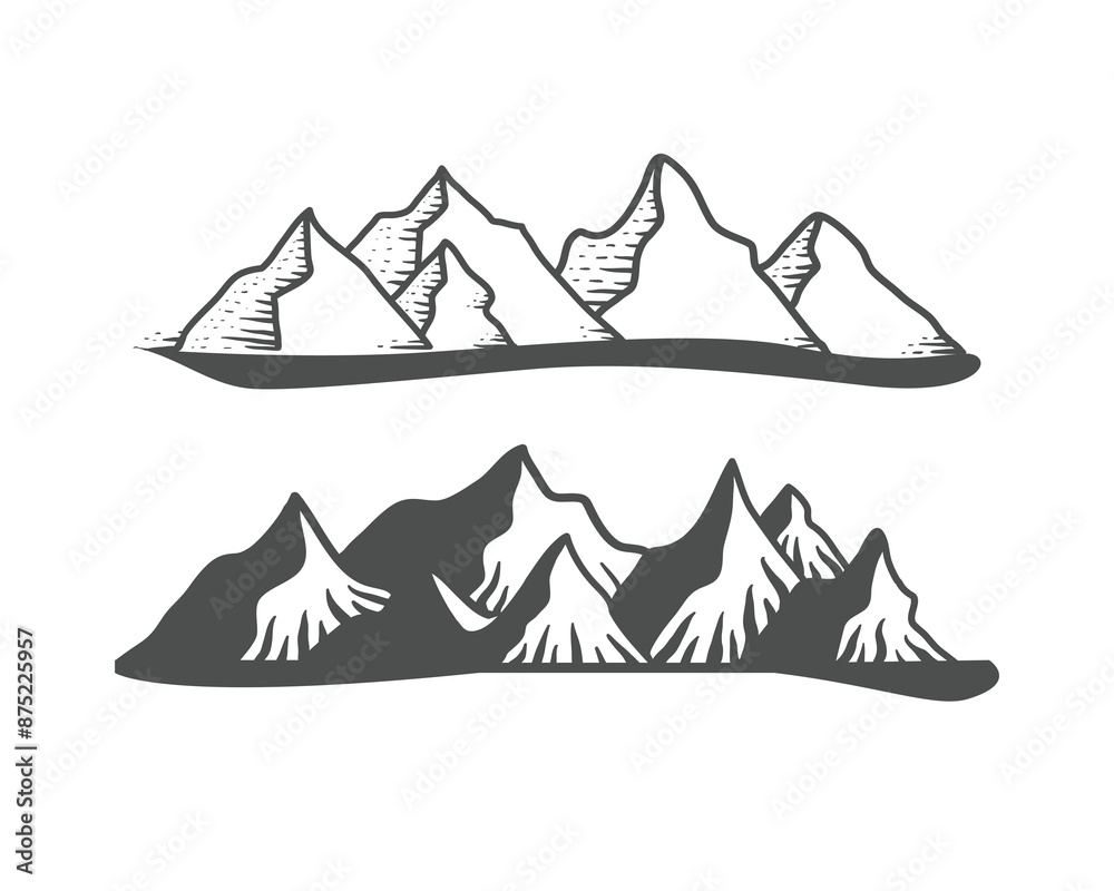 mountain silhouettes vector black flat mountain silhouettes vector black flat