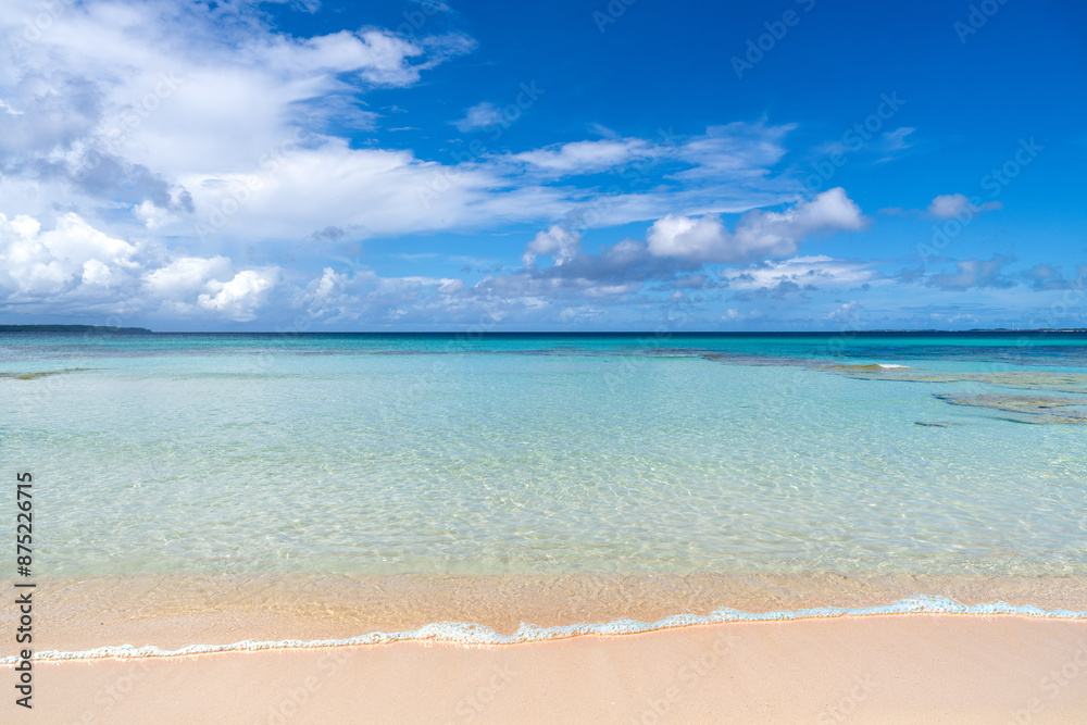 Soft blue ocean wave on clean sandy beach. Soft blue ocean wave on clean sandy beach.