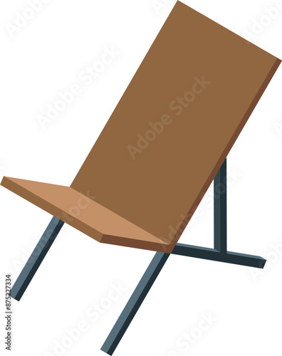 Modern wooden chair with inclined backrest and metal legs, representing comfort and interior design concepts