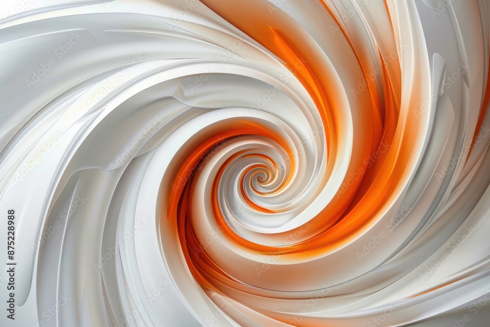 An abstract swirl of white and orange creates an eye-catching design An abstract swirl of white and orange creates an eye-catching design