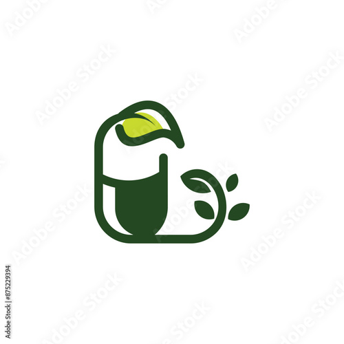 Capsul medic with creative element style premium vector