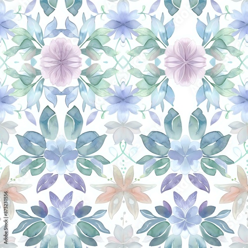 Wallpaper Mural Fashionable Watercolor Floral Grid Design Torontodigital.ca