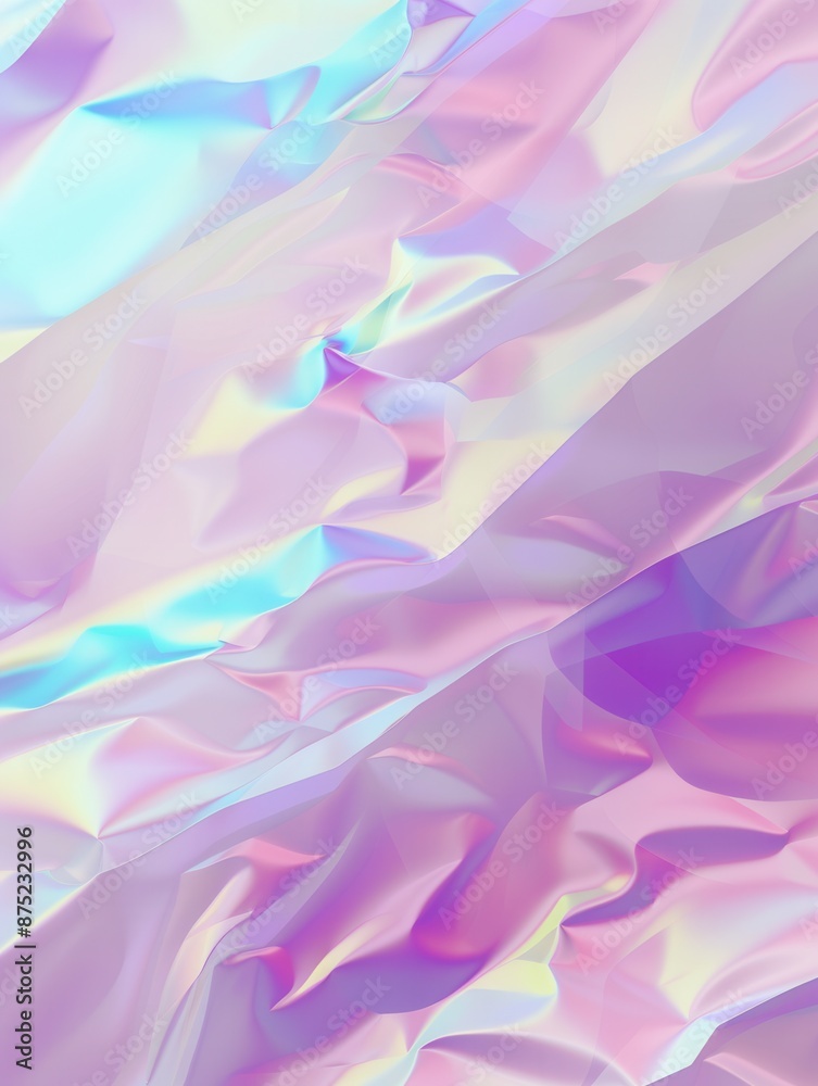 Transparent Rainbow Plastic or Glass. Holographic Rainbow foil. Neon background. Abstract 3D rendering Transparent Rainbow Plastic or Glass. Holographic Rainbow foil. Neon background. Abstract 3D rendering