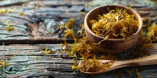 Wildharvested Irish Sea Moss Dried Seaweed for Nutritious Food Supplements. Concept Sea Moss Benefits, Health Supplements, Irish Seaweed, Natural Nutrition, Dried Superfood photo