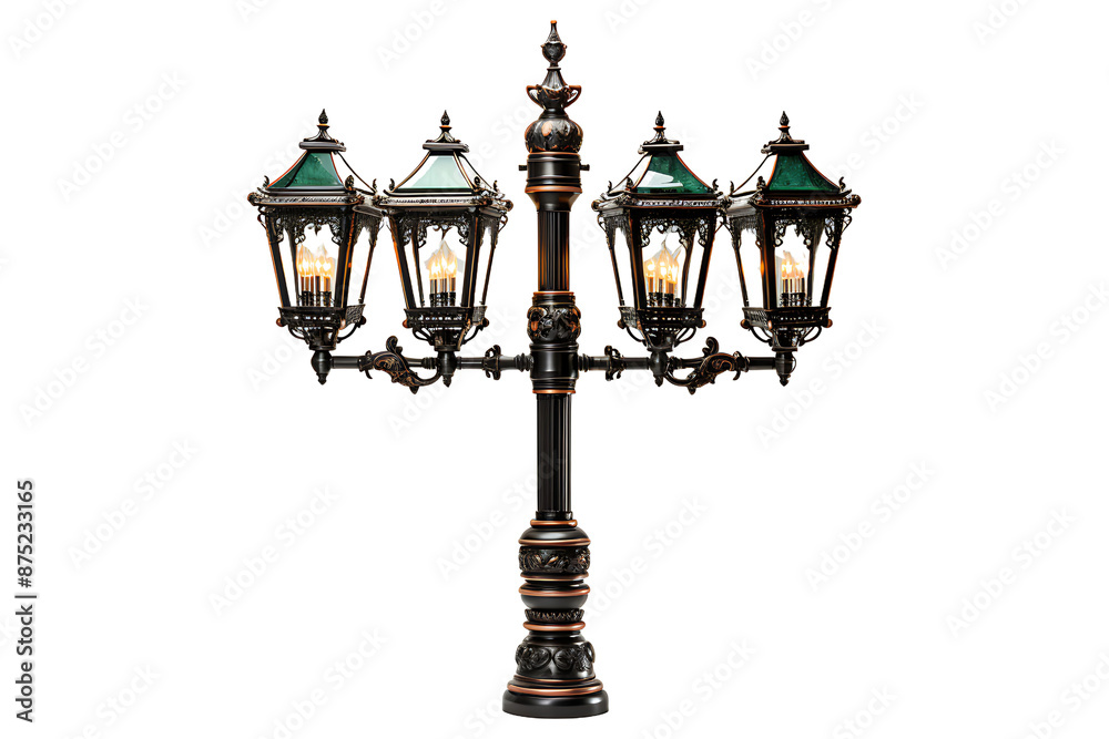 Retro Lamp post Isolated on transparent background Retro Lamp post Isolated on transparent background