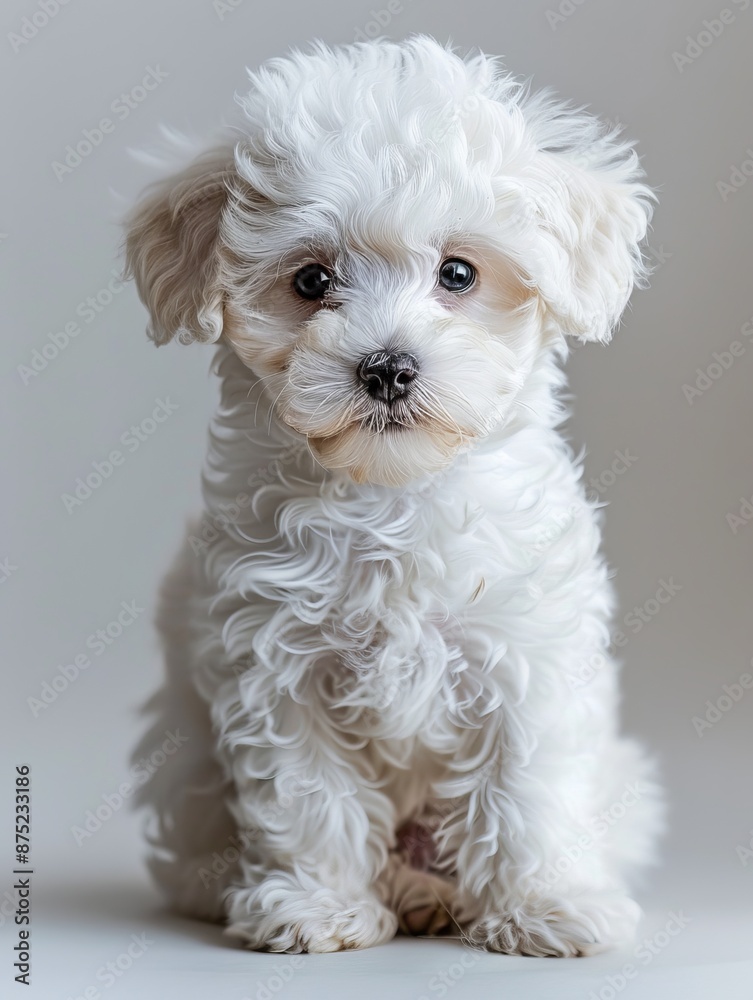 a Bichon Frise puppy with its fluffy, white coat a Bichon Frise puppy with its fluffy, white coat