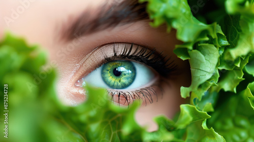 Sharp Vision and Eye Strain Relief with Lutein Supplement, Hologram Presentation for Healthy Business Promotion photo