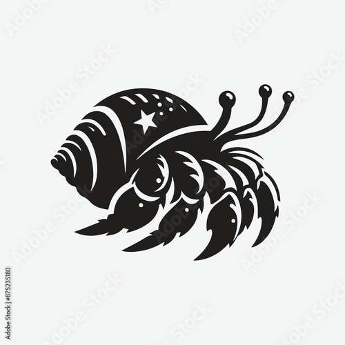 Print Majestic Hermit Crab Silhouette: A Stunning Coastal Creature in Profile