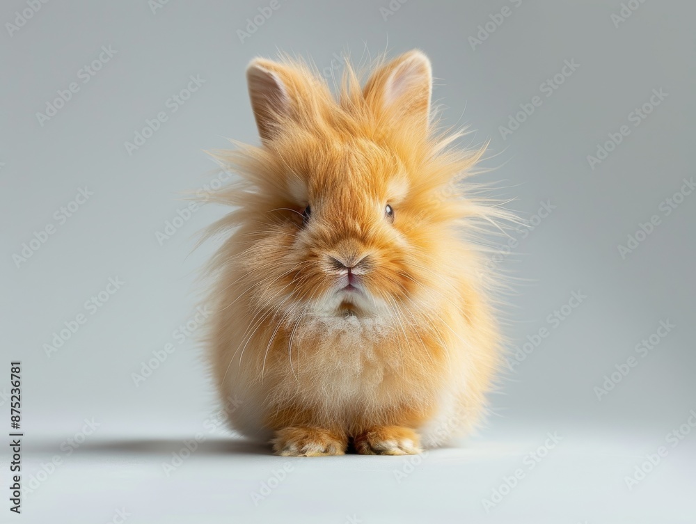 a Lionhead rabbit, sitting with its fluffy mane a Lionhead rabbit, sitting with its fluffy mane