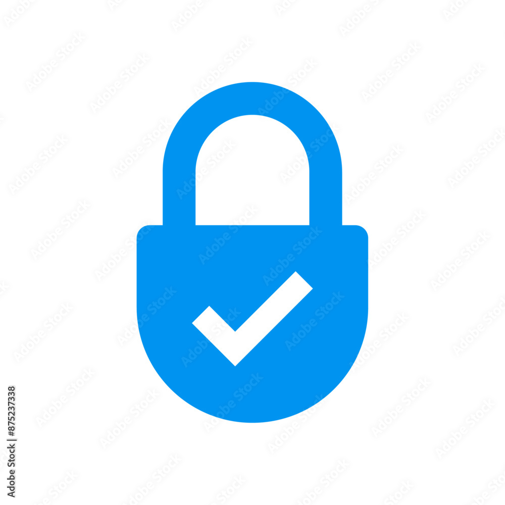 Padlock with check mark icon Padlock with check mark icon