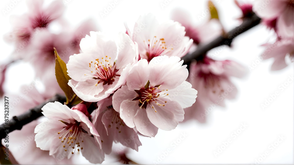 Beautiful sakura flowers isolated on white Beautiful sakura flowers isolated on white
