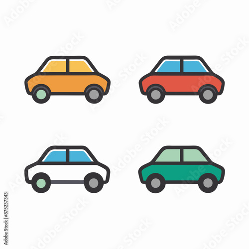 simple minimalistic set of vector ca car icons © VarotChondra