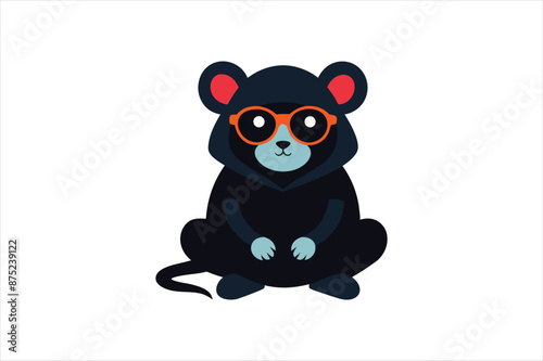  a cool and confident look with a hooded mouse sitting with glasses vector art illustration