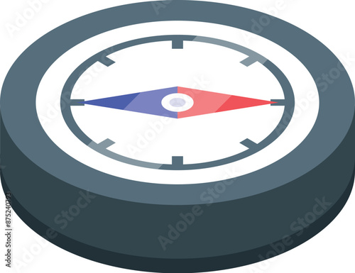 Magnetic compass pointing north, providing navigation and guidance
