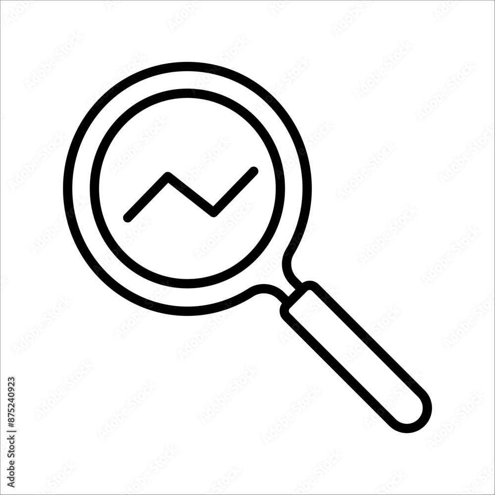 Magnifying glass icon, magnifier or loupe sign, Search icon, on a white background. Magnifying glass icon, magnifier or loupe sign, Search icon, on a white background.