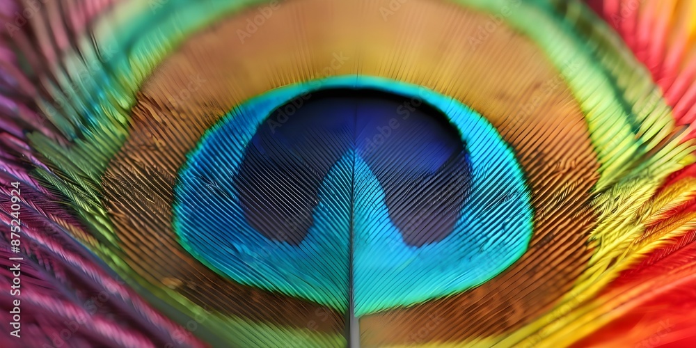 Fototapeta premium Carnival-Inspired Peacock Feather Wallpaper for Mobile and Computer Design. Concept Carnival, Peacock Feather, Wallpaper, Mobile Design, Carnival-inspired