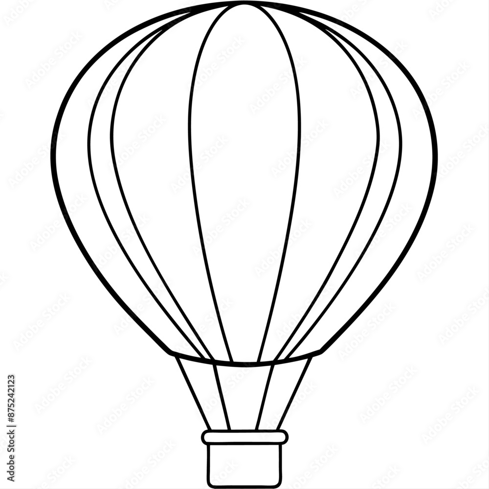 Fototapeta premium air balloon outline coloring book page line art illustration digital drawing