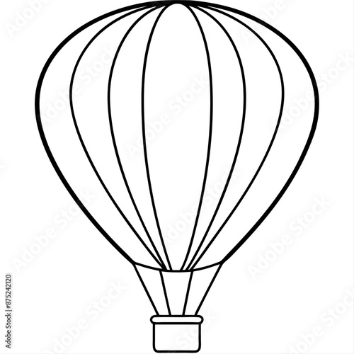 air balloon outline coloring book page line art illustration digital drawing