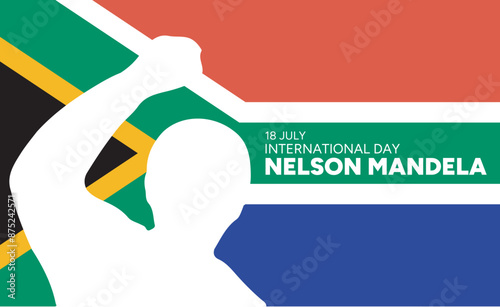 international Nelson Mandela day, South Africa flag background concept ,18th of July, flag vector illustration, vector illustration.